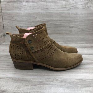 Baretraps Ankle Boots Women's 10 Brown Suede Side Zip Booties